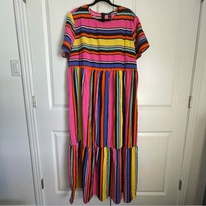 Rainbow Striped Shein Curve Maxi Dress